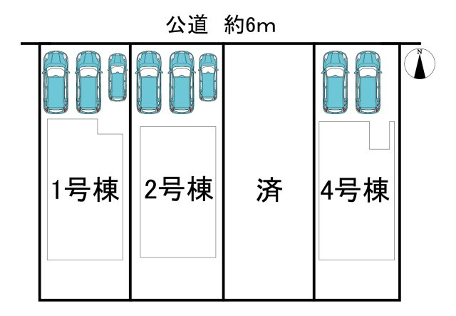 半田市前田町　全4棟　4号棟の区画図|全4区画中3区画分譲中☆