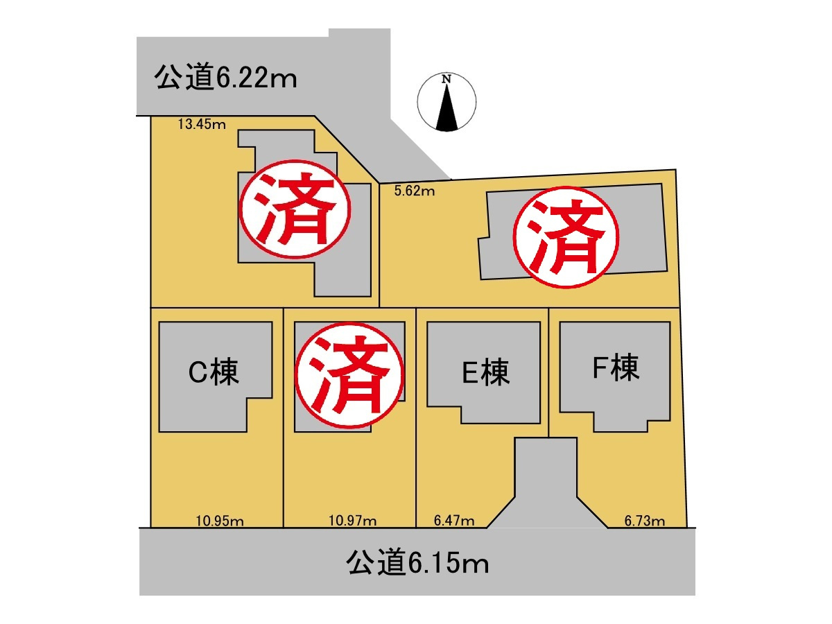 新築戸建　大垣市東町　全6区画分譲の区画図|■区画図
■YAMADA電機の　ヤマダ不動産　株式会社リライフ　
いつでもお問合わせ下さい。