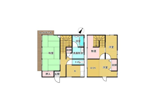 別荘向け【行方市玉造甲中古住宅】の間取り