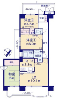 【間取り】 | 専有面積71.44㎡のゆとりある3LDK