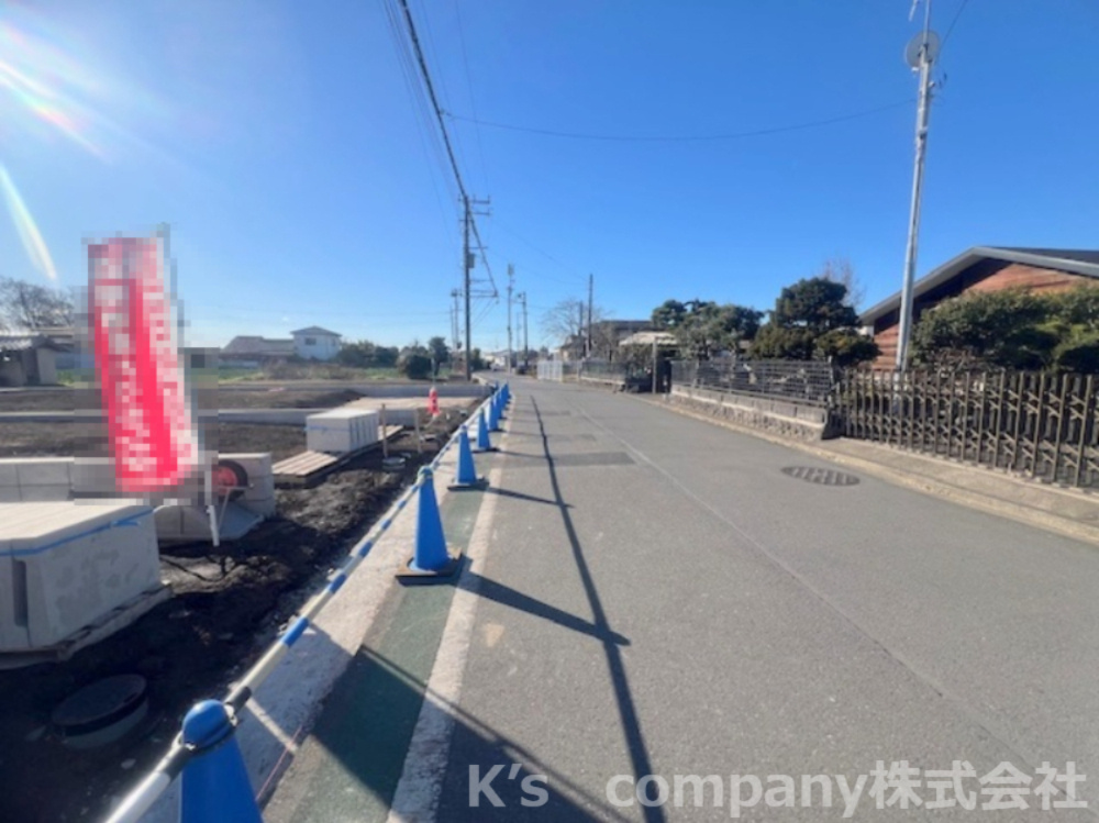 ◎藤沢市獺郷　建築条件無し　売地　区画3の前面道路含む現地写真|前面道路の様子です◇