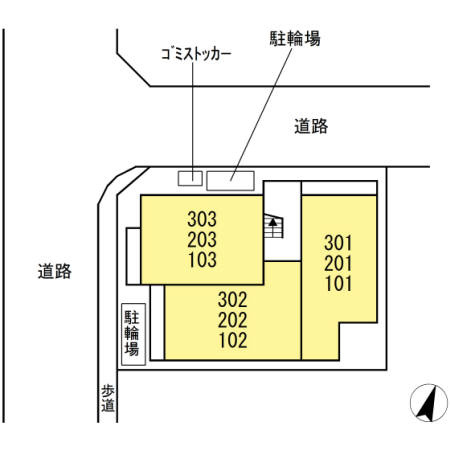 ソレイユＭの区画図