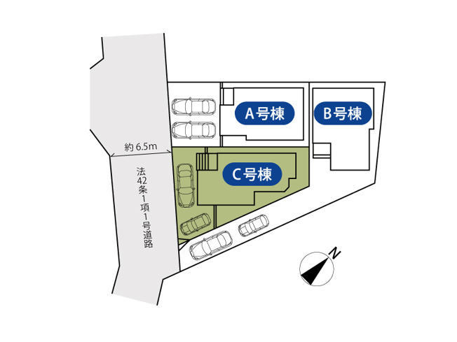 【区画図】 | 新座市大和田5丁目　新築一戸建住宅　全3棟　(志木本店) | ZEH水準の省エネ住宅。住宅性能評価取得済み、完成済のため室内ご見学いただけます。