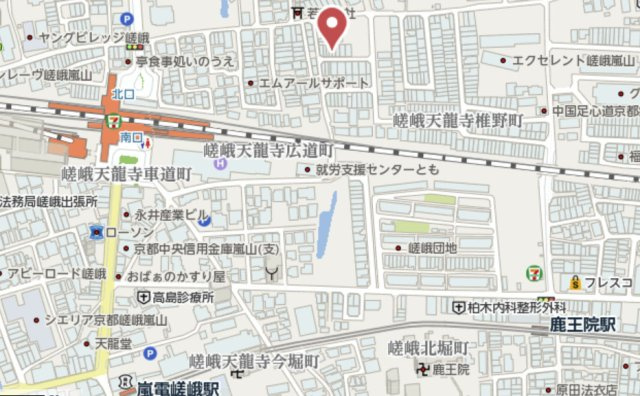 京都市右京区嵯峨天龍寺椎野町　中古戸建の地図