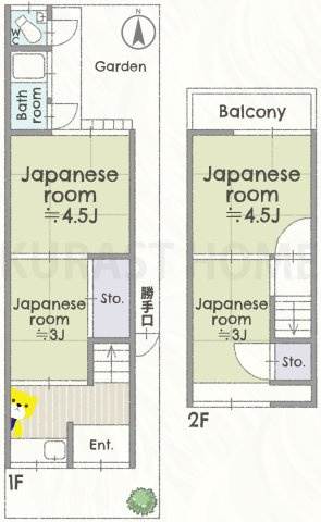 京都市右京区嵯峨天龍寺椎野町　中古戸建の間取り