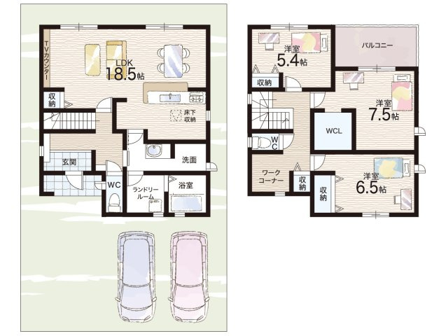 桜井市西之宮　第6期　新築一戸建ての間取り|2号地