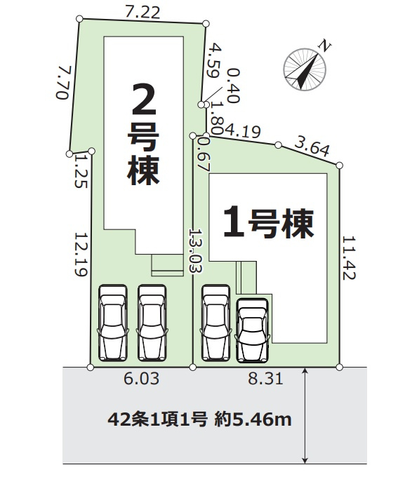 加古川市加古川町本町　第2期　新築一戸建ての区画図|全2区画