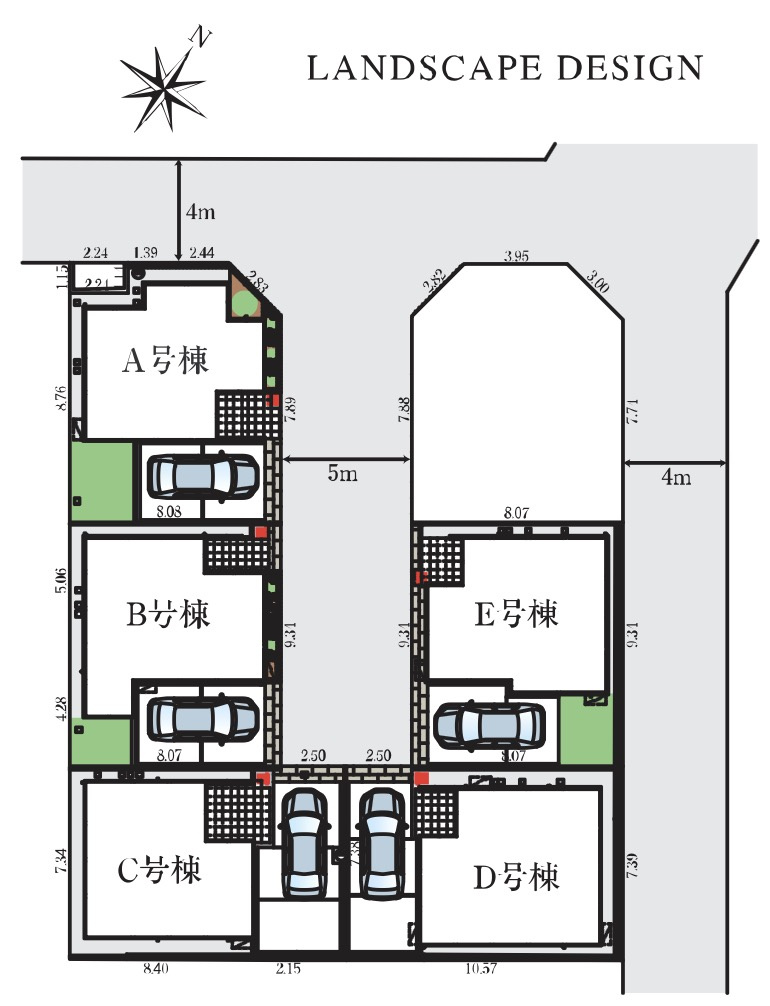 【新築住宅】さいたま市中浦和5期 全5棟の区画図