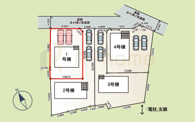 土浦市神立町第8　新築戸建て　1号棟の区画図|大きなお買い物だからこそ、メリット・デメリットを伝えさせて頂きます。
R-homeにお任せください♪