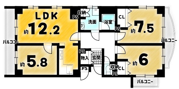 グラン・ドムール伏見桃山の間取り