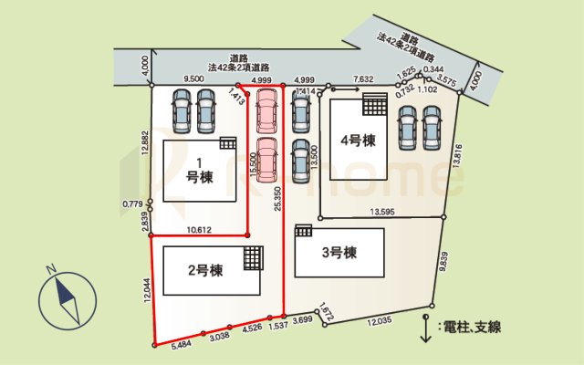 土浦市神立町第8　新築戸建て　2号棟の区画図|大きなお買い物だからこそ、メリット・デメリットを伝えさせて頂きます。
R-homeにお任せください♪