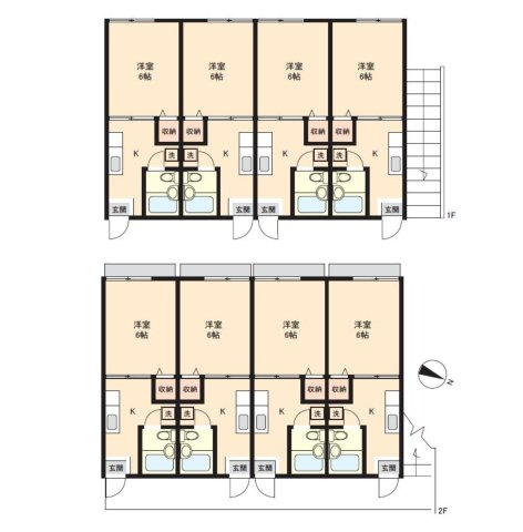 【かなでホーム】神奈川県秦野市1棟投資アパートの間取り