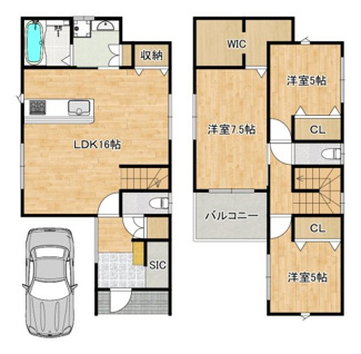 【間取り】 | 上野芝向ヶ丘町２丁　新築一戸建