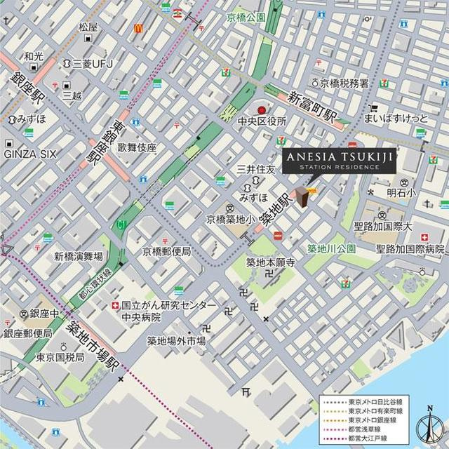 アネシア築地ステーションレジデンスの地図