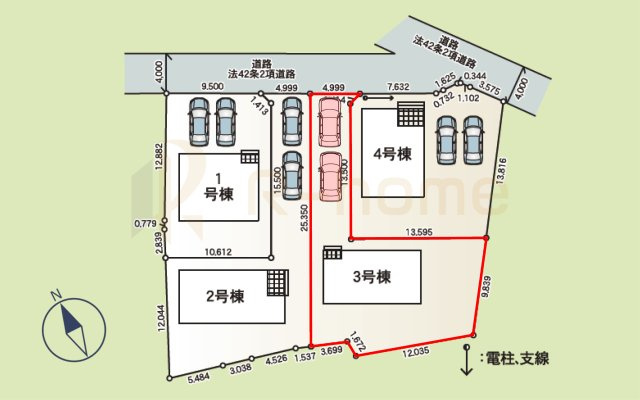 土浦市神立町第8　新築戸建て　3号棟の区画図|大きなお買い物だからこそ、メリット・デメリットを伝えさせて頂きます。
R-homeにお任せください♪