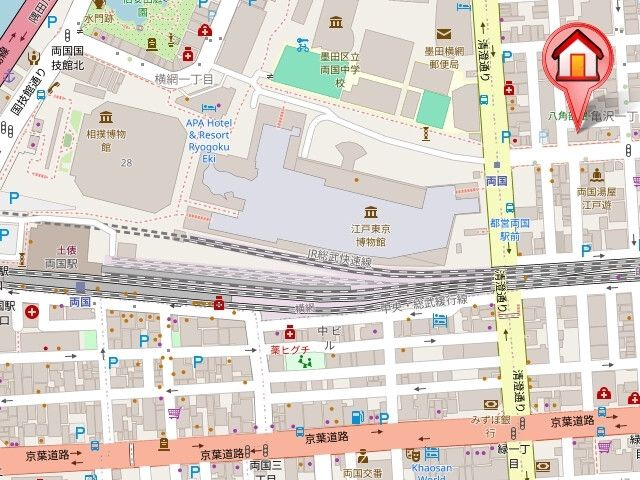 レジディア両国の地図