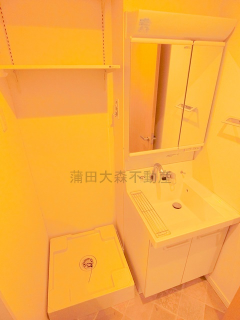 カームの洗面所|独立洗面台　室内洗濯機置き場