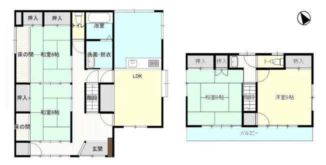 【間取り】 | 渋川市行幸田　中古住宅