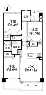 【間取り】 | ハイネスピア六甲薬師通