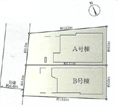 世田谷区代田　完成新築戸建B号棟の区画図