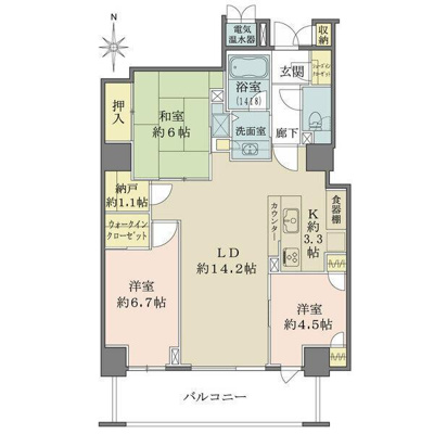  | 南に面した間取り(LD・洋室2部… 