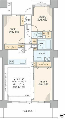  | 各洋室にクローゼットを備え付… 