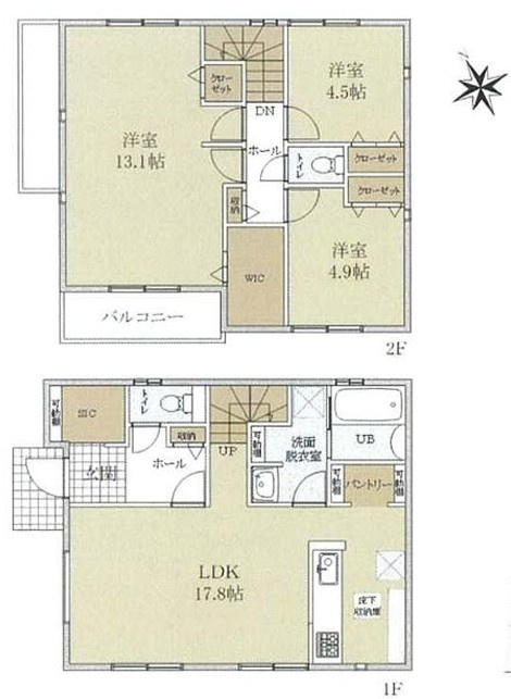 泉区和泉町 中古戸建 4480万円の間取り