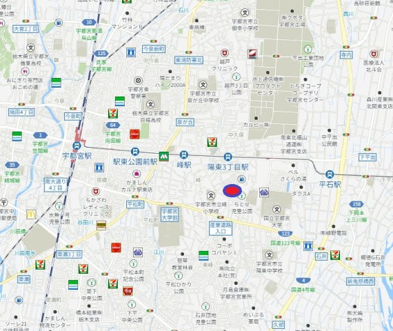 宇都宮市陽東３丁目　土地の地図