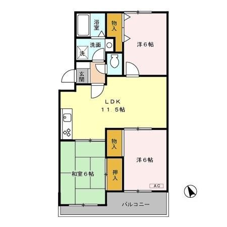 ヴァンベール神山Ⅰの間取り