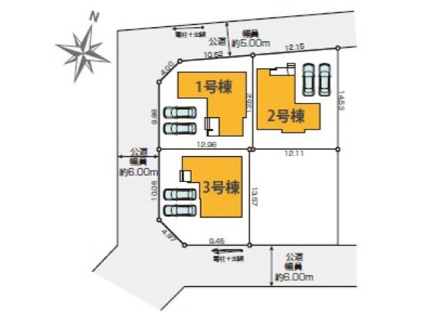 八王子市　めじろ台　新築一戸建て　１４期の区画図|～全3棟の新しいコミュニティーが誕生　敷地51坪超のゆとりある敷地～