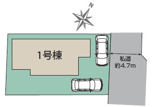 秦野市東田原　新築戸建　全1棟1号棟の区画図
