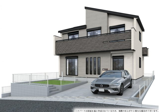 横浜市港南区日野中央２丁目 新築戸建て【仲介手数料無料】カースペース2台の外観パース