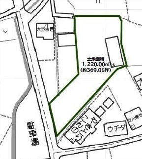 【土地図】 | 川越市藤倉1丁目　資材置場用地　西武新宿線『南大塚駅』徒歩30分　敷地369坪