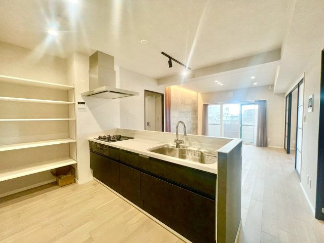 グランドメゾン菊坂町のキッチン|備え付けパントリーのある広々キッチン！