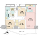 【間取り】 | 20階高階層部分。ワイドスパンの３LDK