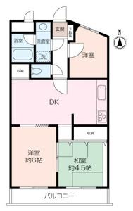 ３階部分南向き住戸。陽当たり良好で明るい住まい。