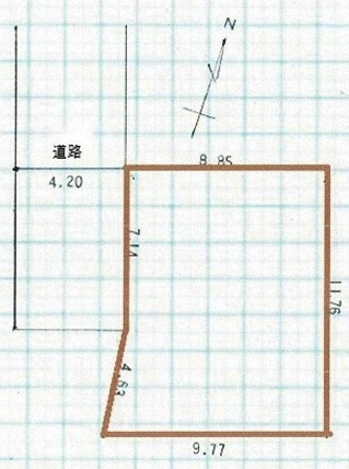 川越市的場　建築条件なし売地　JR川越線『的場駅』徒歩15分　【霞ヶ関東小学区】の土地図