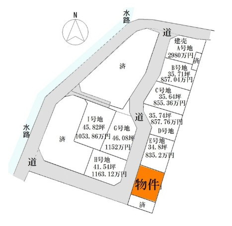高知市朝倉丙F号地 新築一戸建ての区画図|■建物価格2,880万円■土地価格101.12㎡■建物価格101.84㎡■4LDK