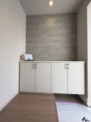新築戸建・新築建売　郡山市富久山町9期　明健小・明健中の玄関|大容量のシューズボックスもございます！