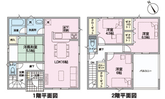 【間取り】 | 安佐南区川内2（JR緑井駅）NO8 | 16帖リビング☆2階3室☆ファミリータイプ4LDK☆各居室に収納☆