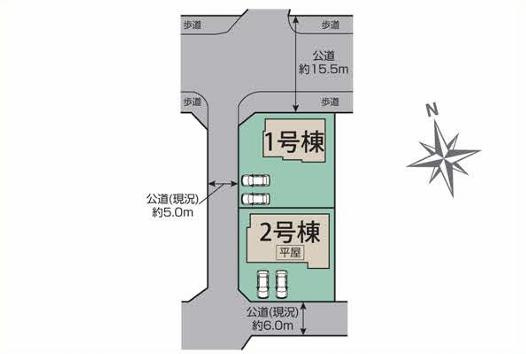 土浦市天川1丁目3期　新築戸建　2号棟の区画図