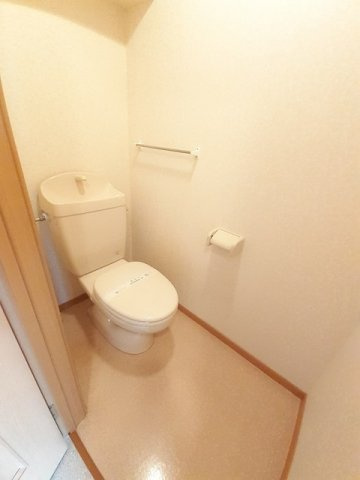 ハピネスヒルＡのトイレ|落ち着いた色調のトイレです