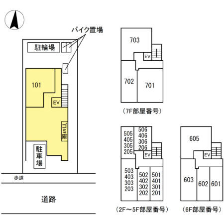 ポラリス菊川の区画図