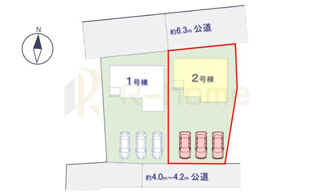 取手市本郷2期　新築戸建て　2号棟の区画図|大きなお買い物だからこそ、メリット・デメリットを伝えさせて頂きます。
R-homeにお任せください♪