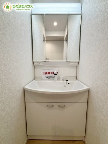 野田市中野台第13　新築戸建　1号棟の独立洗面台|シンプルで使い勝手の良い独立洗面台！					
