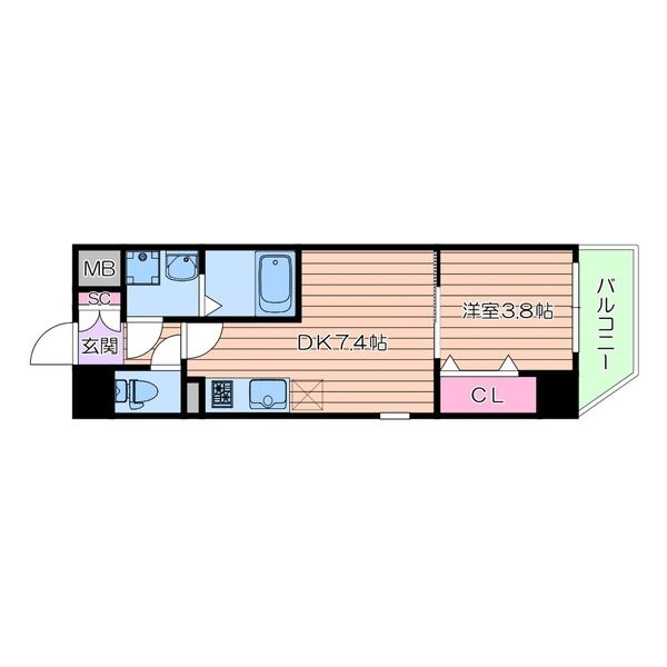 シティパルクレスト谷町の間取り