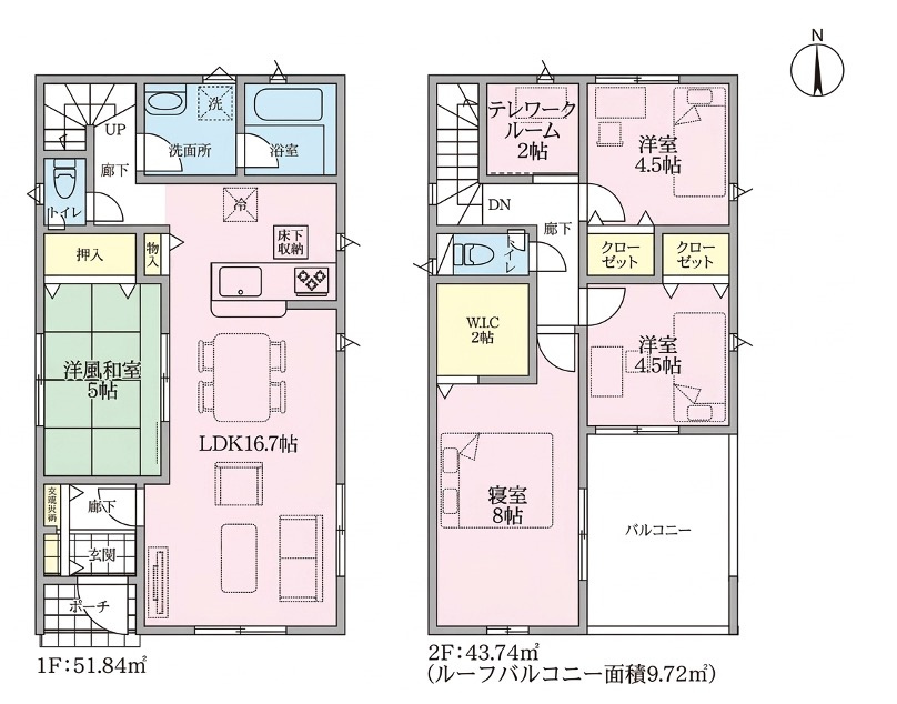【新築住宅】熊谷市赤城町 第3 全2棟の間取り