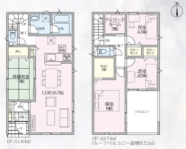 【新築住宅】熊谷市赤城町 第3 全2棟の区画図