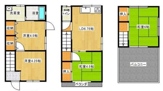 松家貸家の間取り