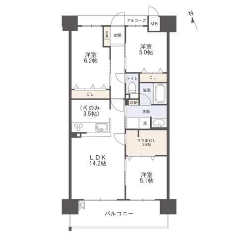 アルファパーク高松の間取り